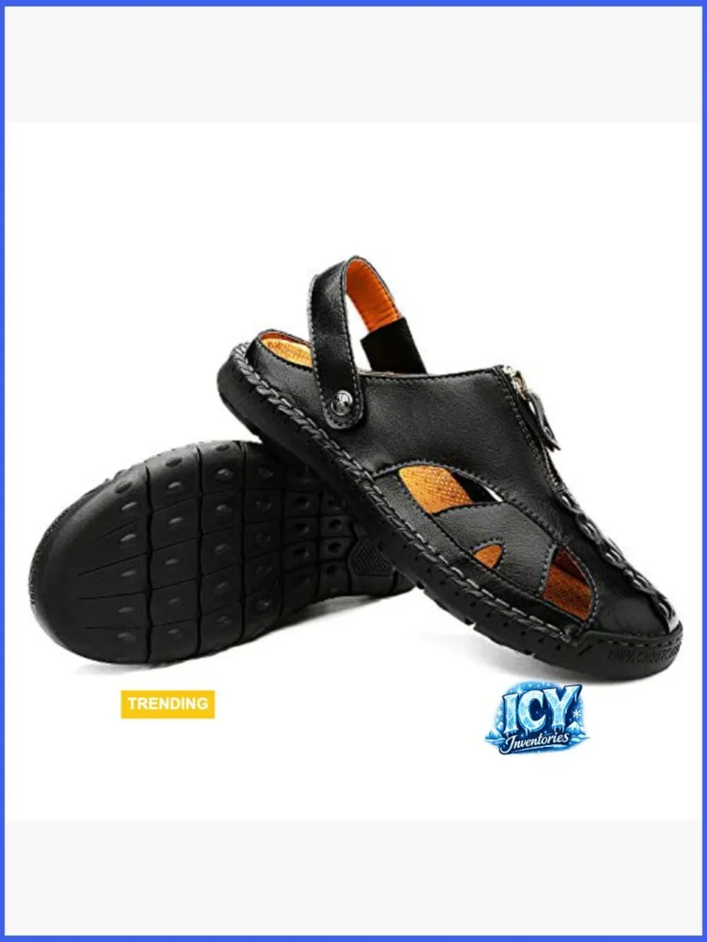 Men's Closed Toe Adjustable Leather Sandals Handmade Fisherman